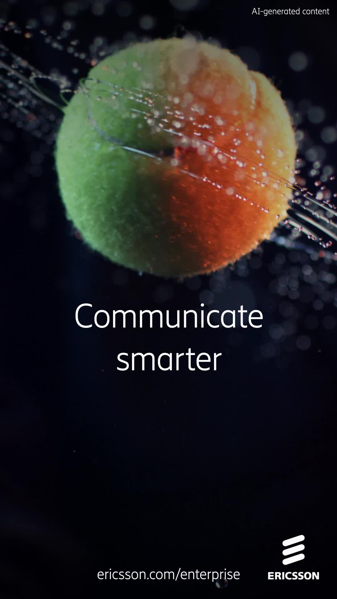 Ericsson Communicate smarter: a transforming fruit suspended in water